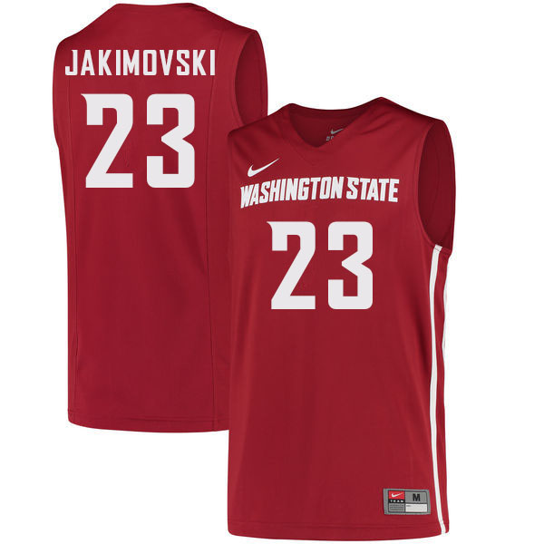 Men #23 Andrej Jakimovski Washington State Cougars College Basketball Jerseys Sale-Crimson - Click Image to Close